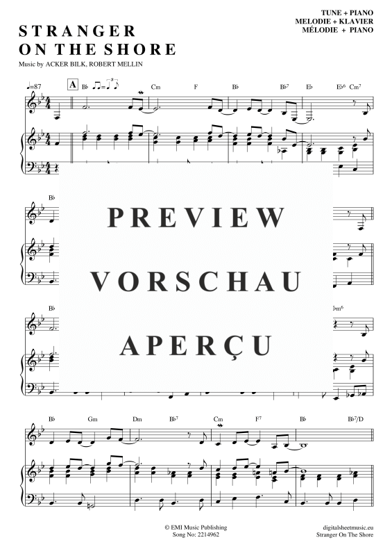 Produktgalerie: Seite 2 von 5 Stranger On The Shore, Bilk, Acker, Klavier und Gesang