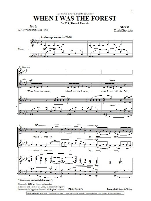 Produktgalerie: Seite 1 von 1 When I Was The Forest, Daniel Brewbaker, Chor