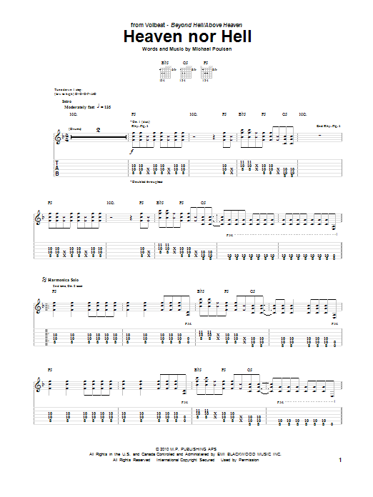 Produktgalerie: Seite 1 von 1 Heaven Nor Hell, Volbeat, Gitarre