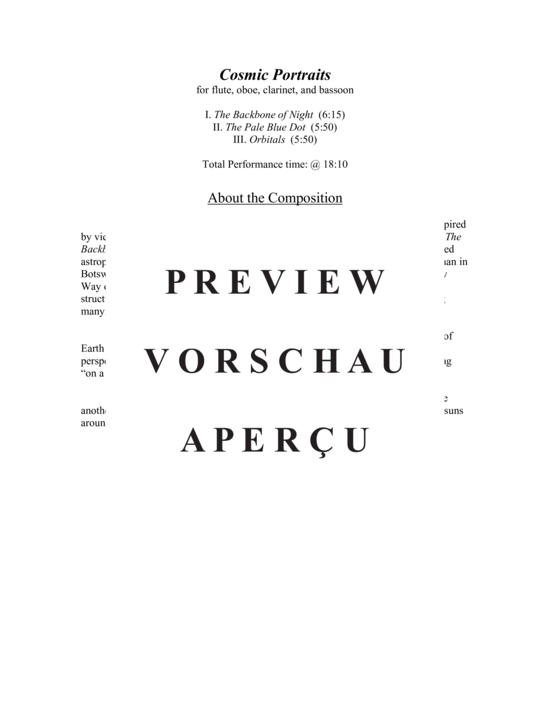 Product gallery: Page 3 of 21 Cosmic Portraits , , (flute, clarinet, oboe and bassoon)