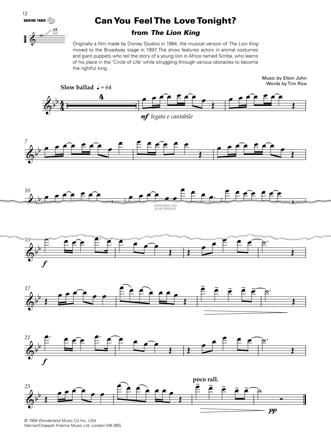 Produktbild zu: Can You Feel The Love Tonight (from "The Lion King")