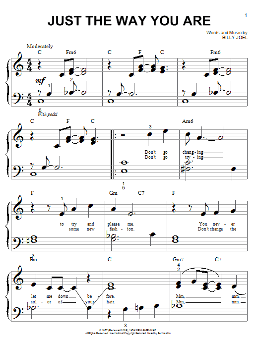 Produktgalerie: Seite 1 von 1 Just The Way You Are, Billy Joel, Klavier