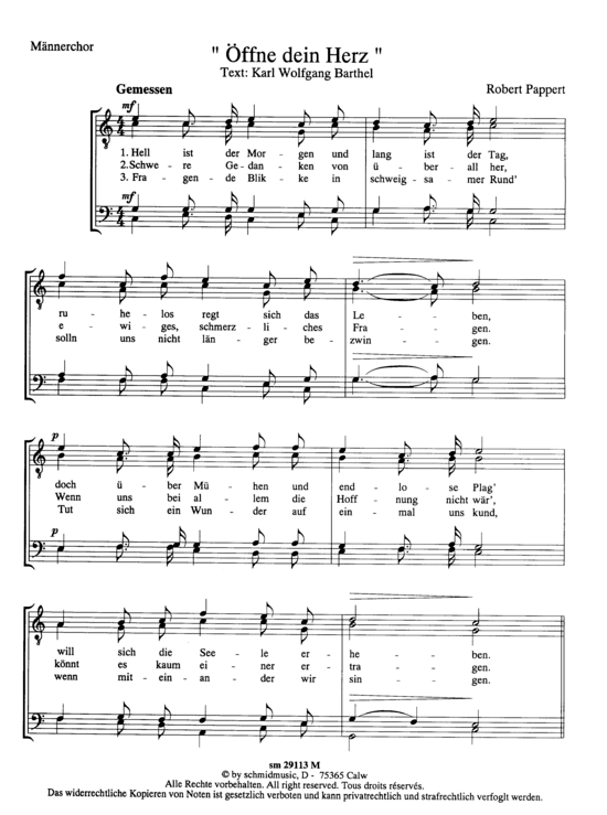 gallery: Öffne Dein Herz , , (Männerchor)