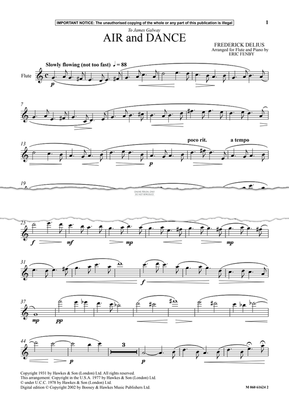 Produktgalerie: Seite 1 von 1 Air And Dance, Frederick Delius, Flöte, Klavier