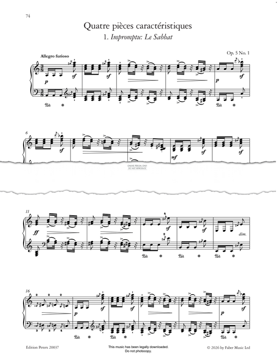 Produktgalerie: Seite 1 von 1 Impromptu: Le Sabbat from Quatre pièces caractéristiques Op.5, No.1, Clara Schumann, Klavier