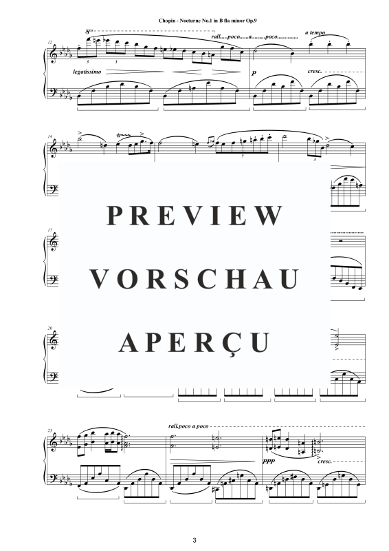 Produktgalerie: Seite 4 von 8 Nocturne Nr. 1 B-Moll op. 9, , Klavier Solo