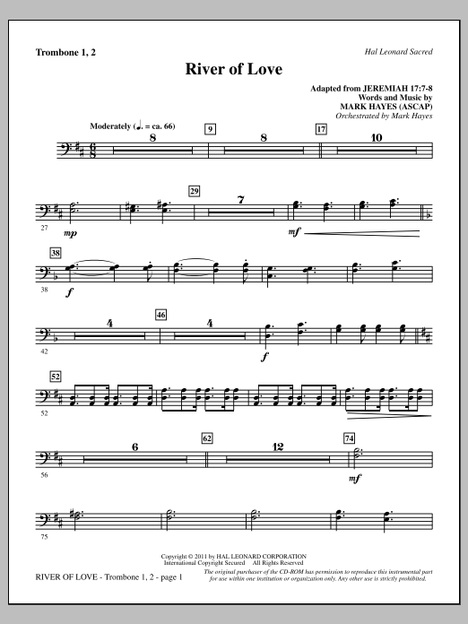 Produktbild zu: River Of Love - Trombone 1 & 2