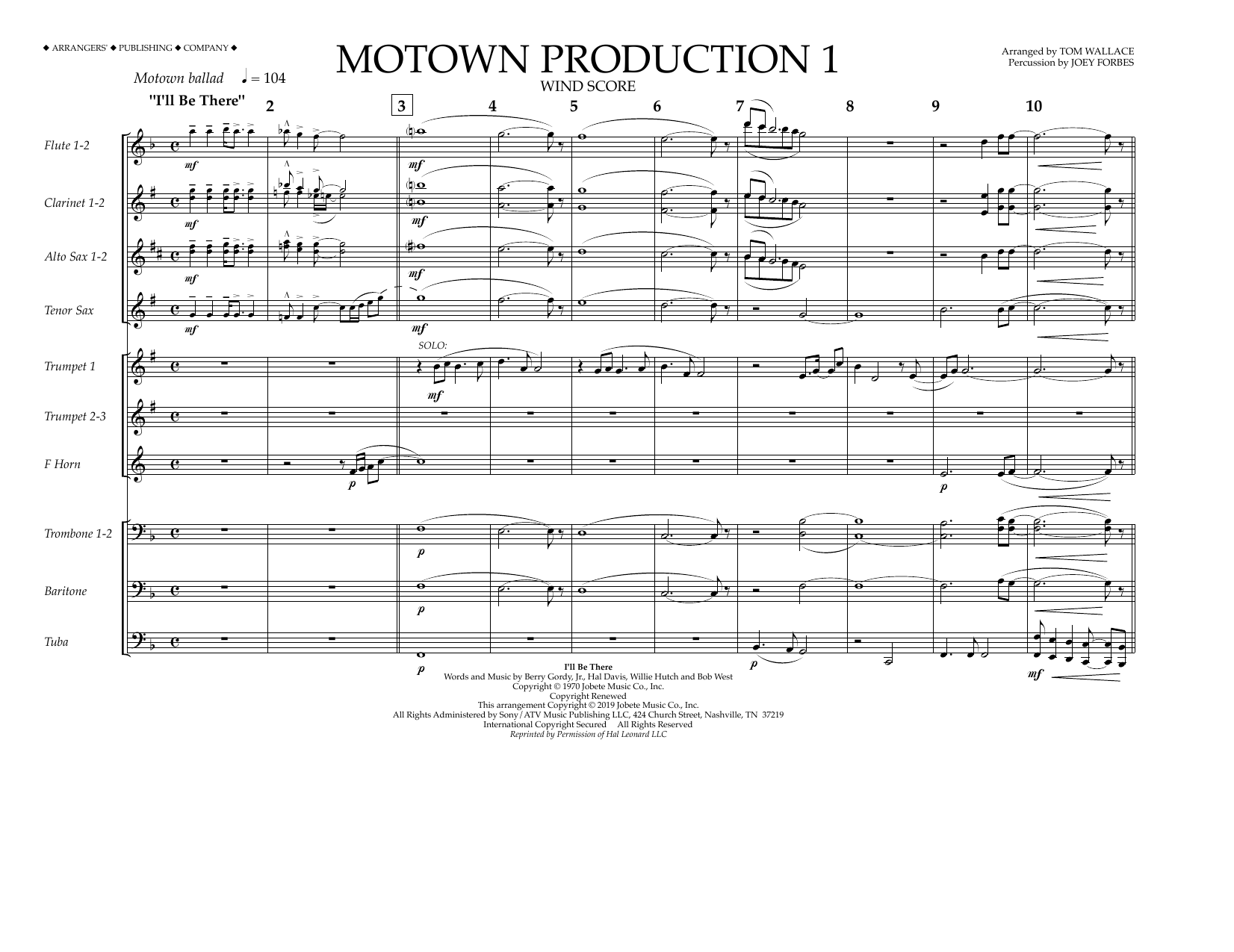 Produktbild zu: Motown Production 1(arr. Tom Wallace) - Wind Score