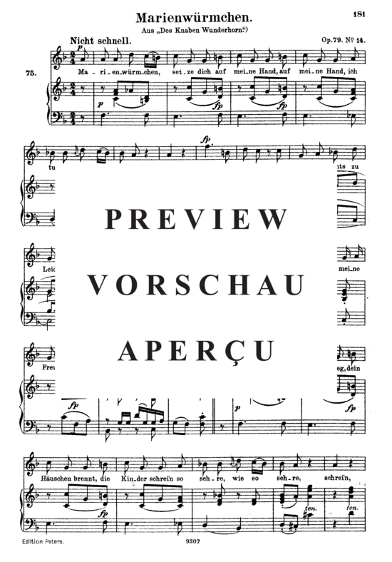 Product gallery: Page 2 of 3 Marienwürmchen Op.79 No.14, , High Voice and Piano