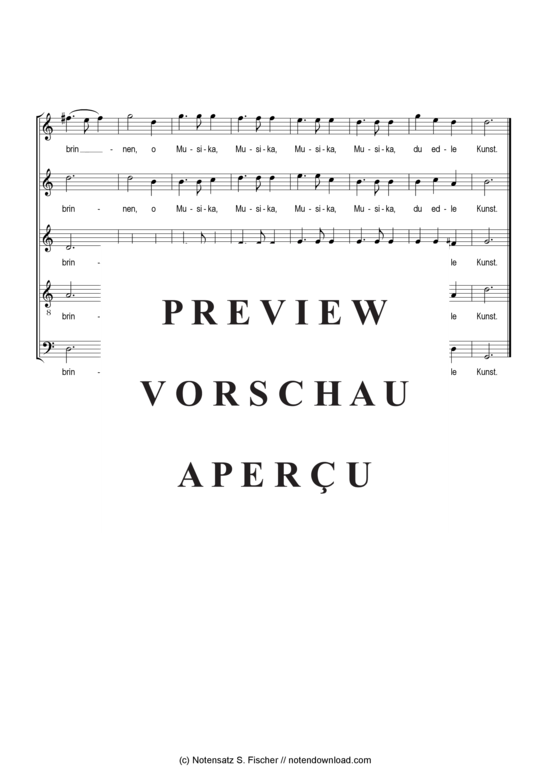 Product gallery: Page 6 of 6 O Musika, du edle Kunst , , (mixed choir)