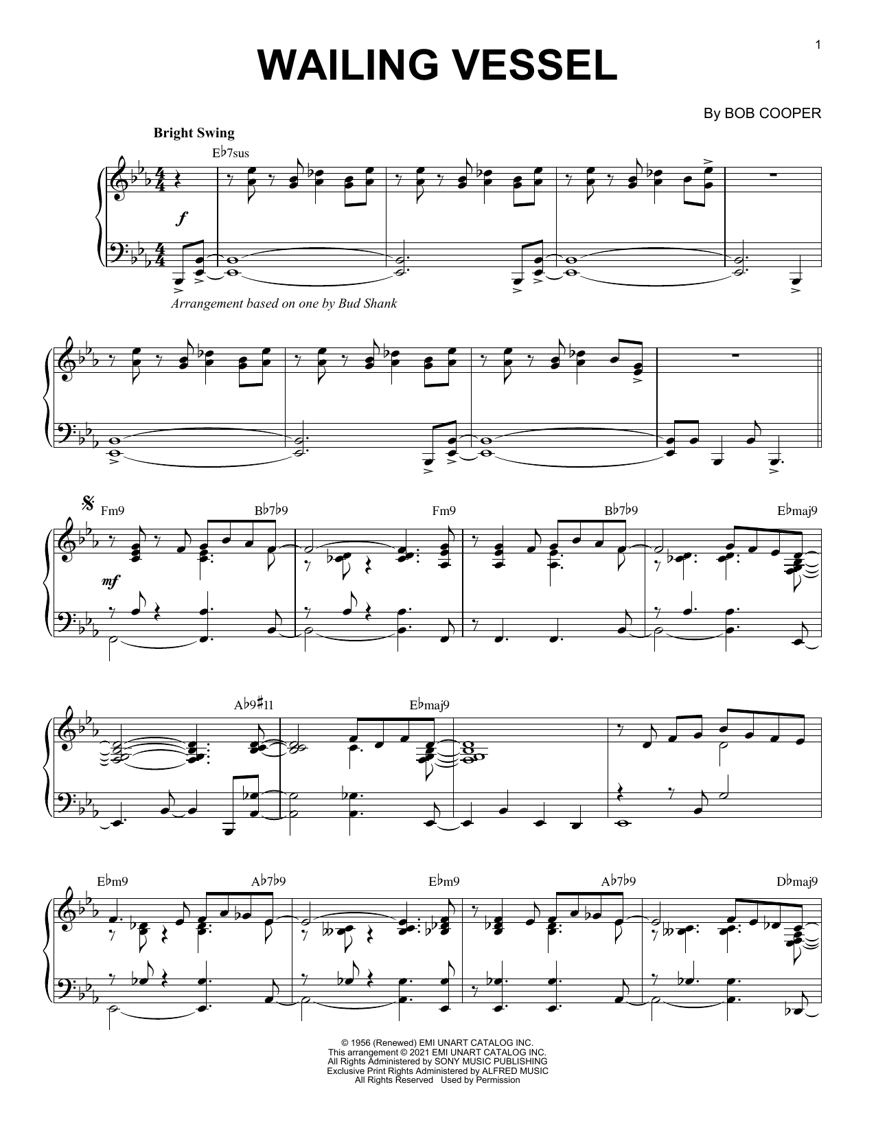 Product picture to: Wailing Vessel [Jazz version] (arr. Brent Edstrom)