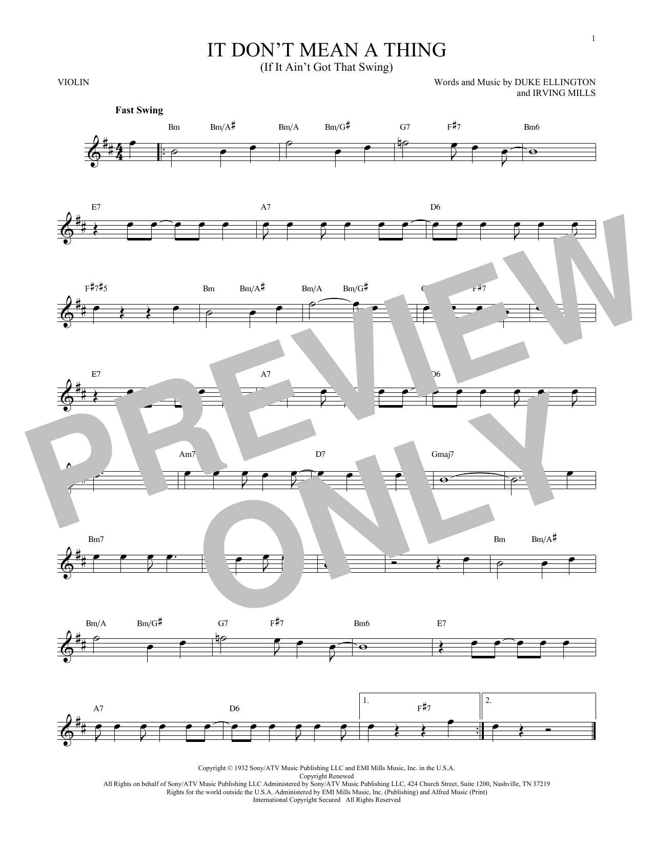 Product gallery: Page 1 of 1 It Don't Mean A Thing (If It Ain't Got That Swing), Duke Ellington
