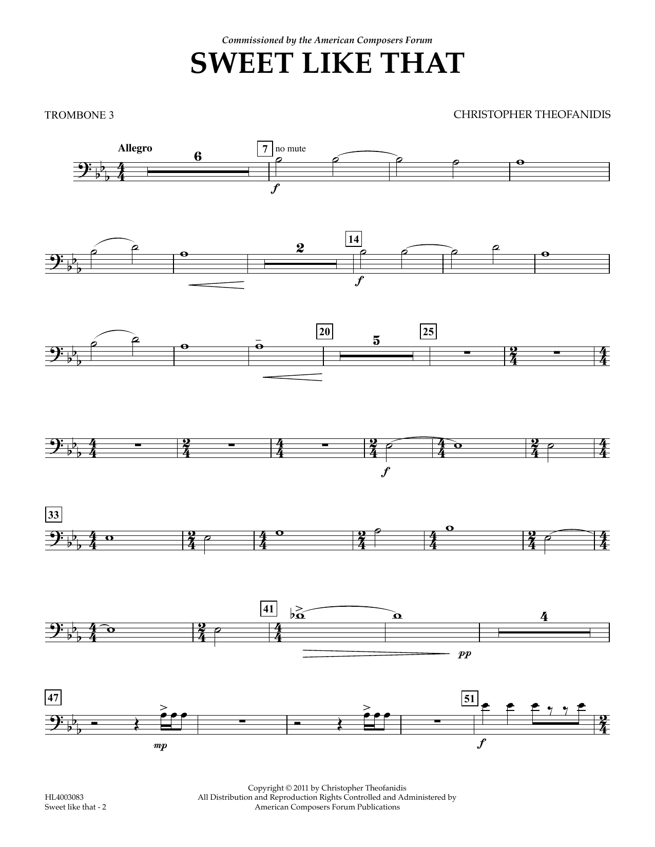 Produktgalerie: Seite 1 von 1 Sweet like that - Trombone 3, Christopher Theofanidis, Ensemble