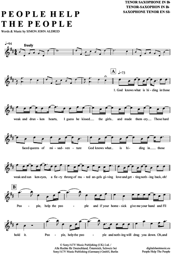 Product gallery: Page 1 of 4 People help the people , Birdy, Tenor Saxophone