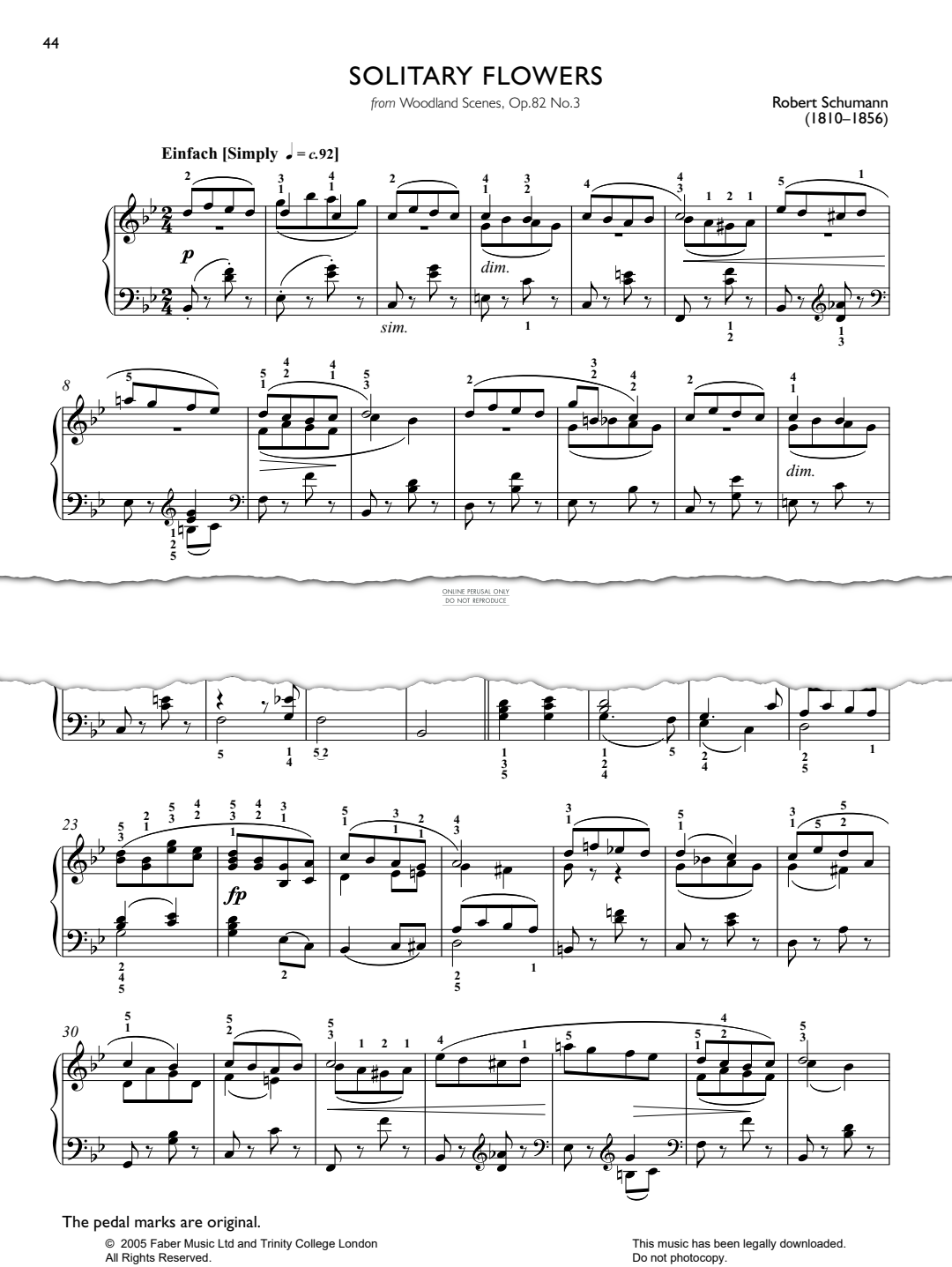 Product picture to: Solitary Flowers (from Woodland Scenes, Op.82 No.3)