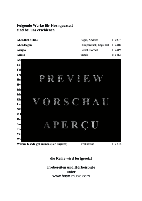 gallery: Ich bete an die Macht der Liebe, , (Horn Quartett)