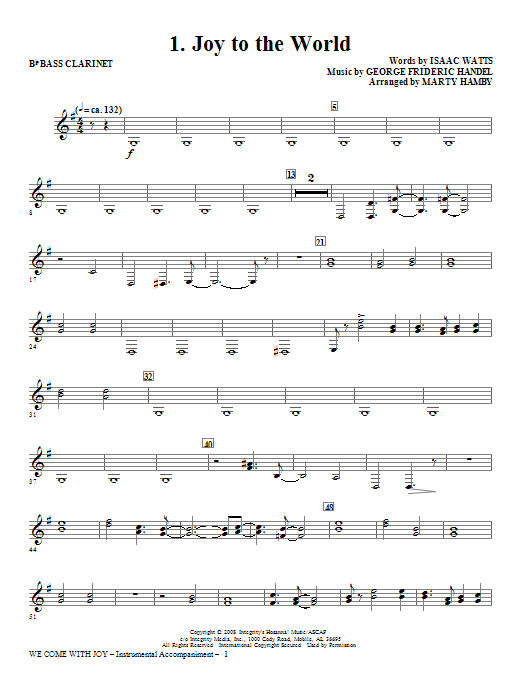 Product gallery: Page 1 of 1 We Come With Joy Orchestration - Bass Clarinet (Sub. Cello), Marty Hamby