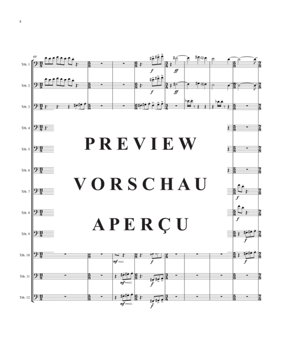 Product gallery: Page 9 of 21 Diptich for 12 Trombones , , (Trombone Ensemble)