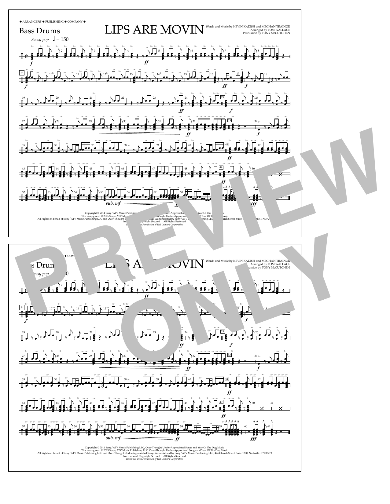 Produktbild zu: Lips Are Movin - Bass Drums