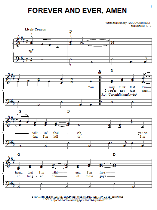 Produktgalerie: Seite 1 von 1 Forever And Ever, Amen, Randy Travis, Klavier