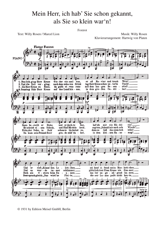 Produktbild zu: Mein Herr, ich hab Sie schon gekannt, als Sie so klein warn