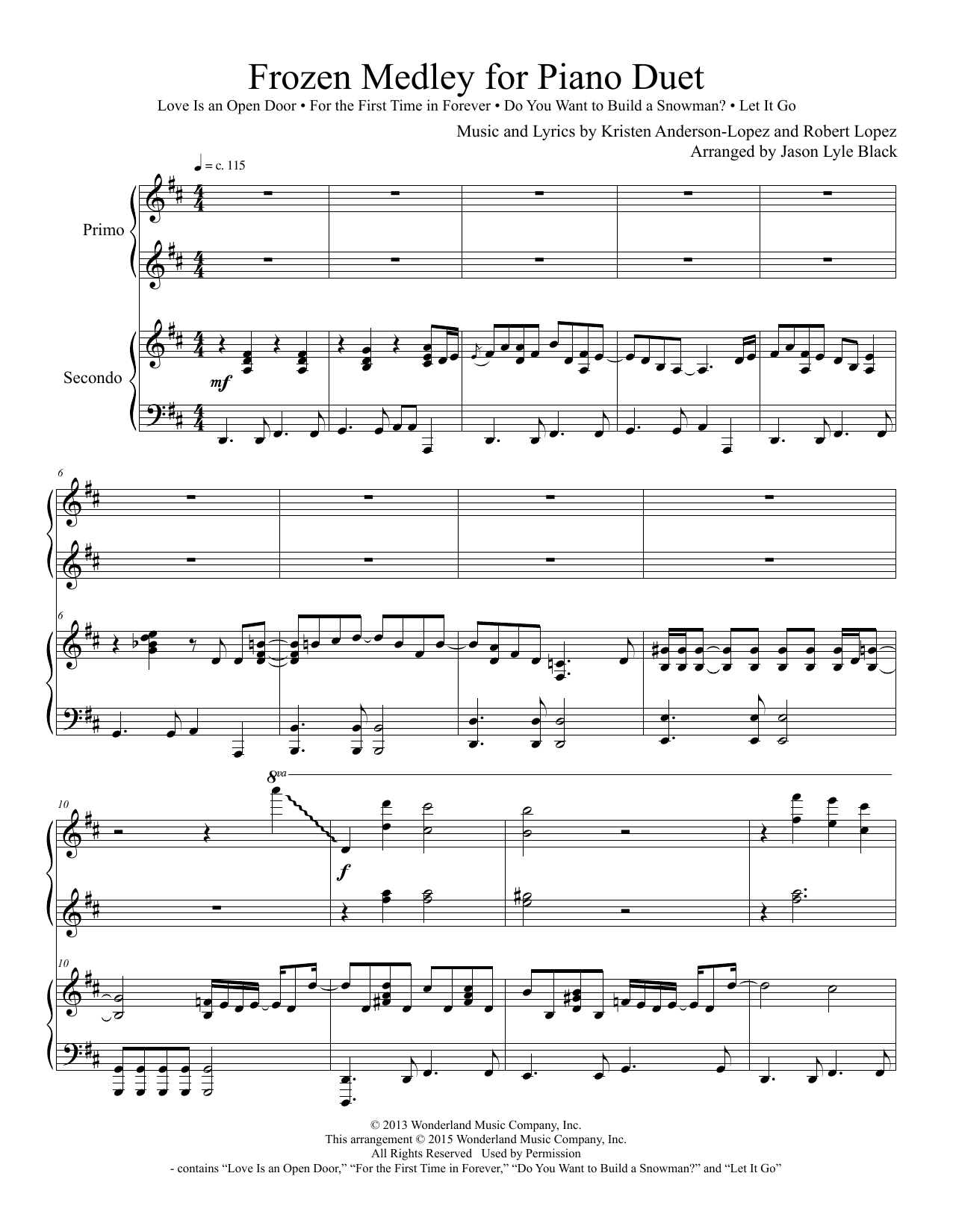 Product picture to: "Frozen" Piano Medley (arr. Jason Lyle Black)