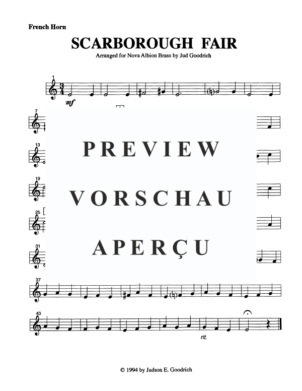 Product gallery: Page 8 of 11 Scarborough Fair, , Brass Quintet