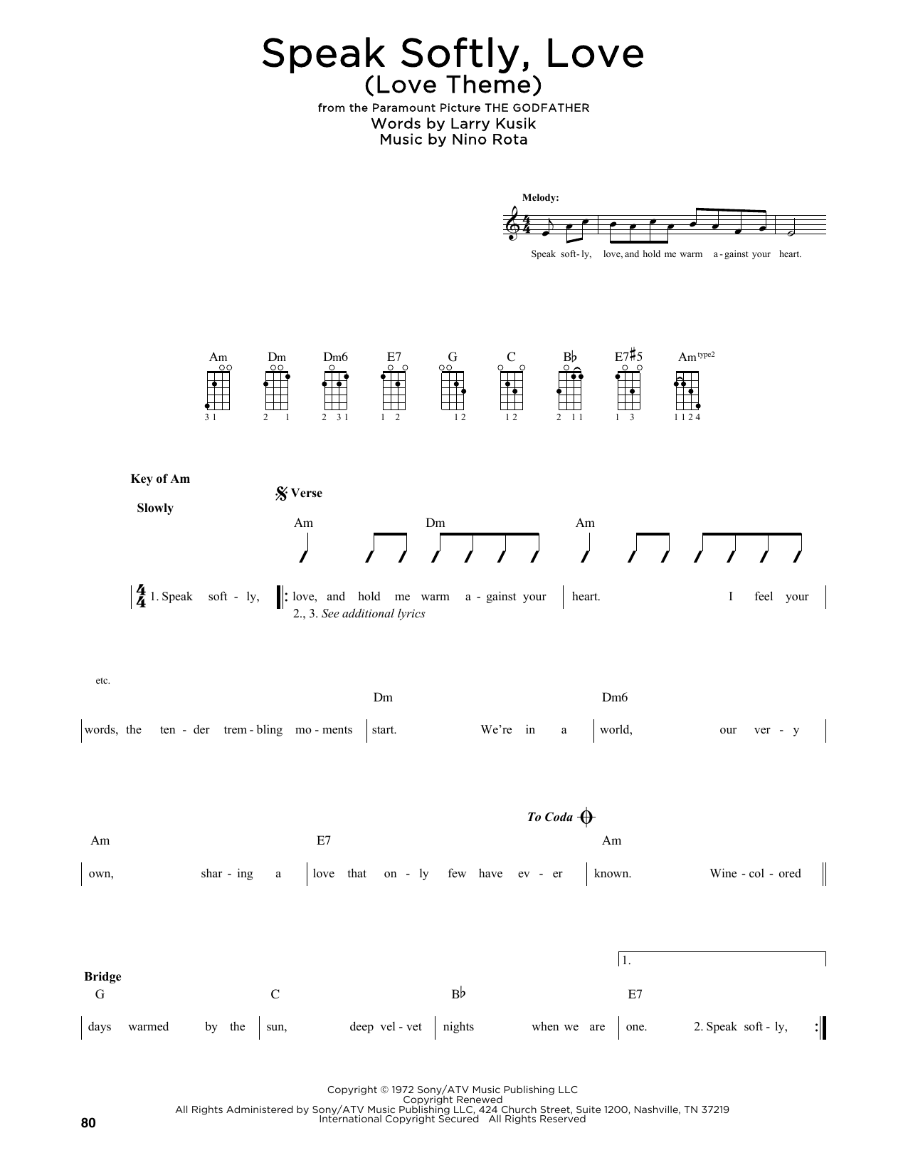 Produktgalerie: Seite 1 von 1 Speak Softly, Love (Love Theme) (arr. Fred Sokolow), Andy Williams