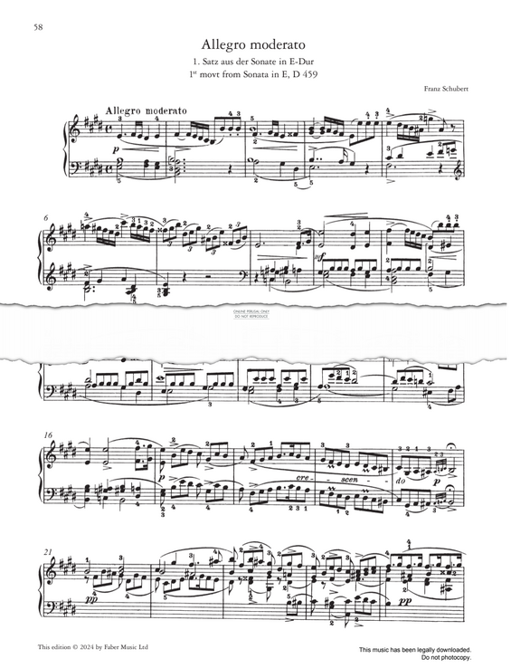 Produktgalerie: Seite 1 von 1 Allegro moderato (Sonate in E, D459), Franz Schubert, Klavier