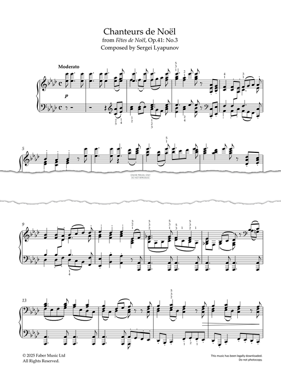 Produktgalerie: Seite 1 von 1 Chanteurs de Noel (from Fêtes de Noël, Op. 41: No. 3), , Klavier