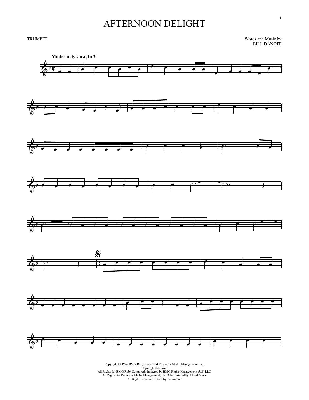 Produktgalerie: Seite 1 von 1 Afternoon Delight, Starland Vocal Band, Trompete
