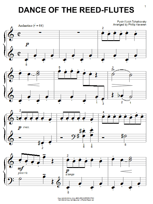 Produktbild zu: Dance Of The Reed-Flutes (from The Nutcracker) (arr. Phillip Keveren)