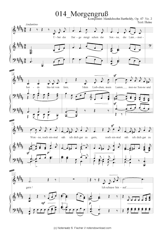 Product picture to: Morgengruß Felix Mendelssohn Bartholdy (1809-1947)