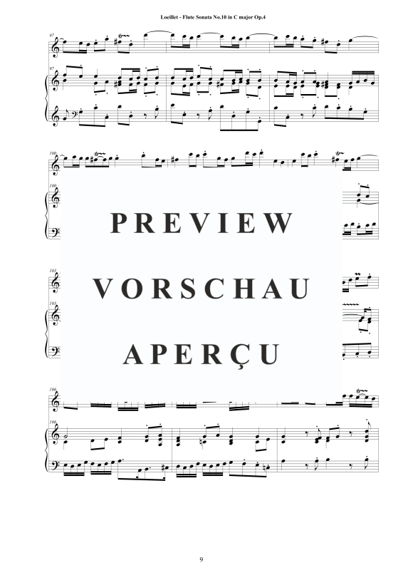 Produktgalerie: Seite 10 von 11 Flute Sonata No.10 in C major Op.4, , Zwei Flöten und Cembalo