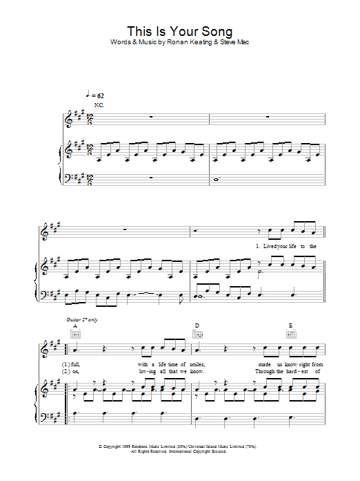 Product picture to: This Is Your Song