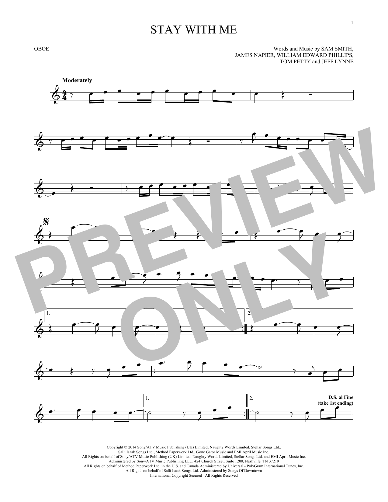 Produktgalerie: Seite 1 von 1 Stay With Me, Sam Smith, Oboe