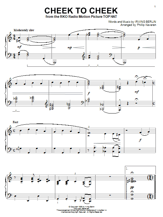 Produktbild zu: Cheek To Cheek (arr. Phillip Keveren)