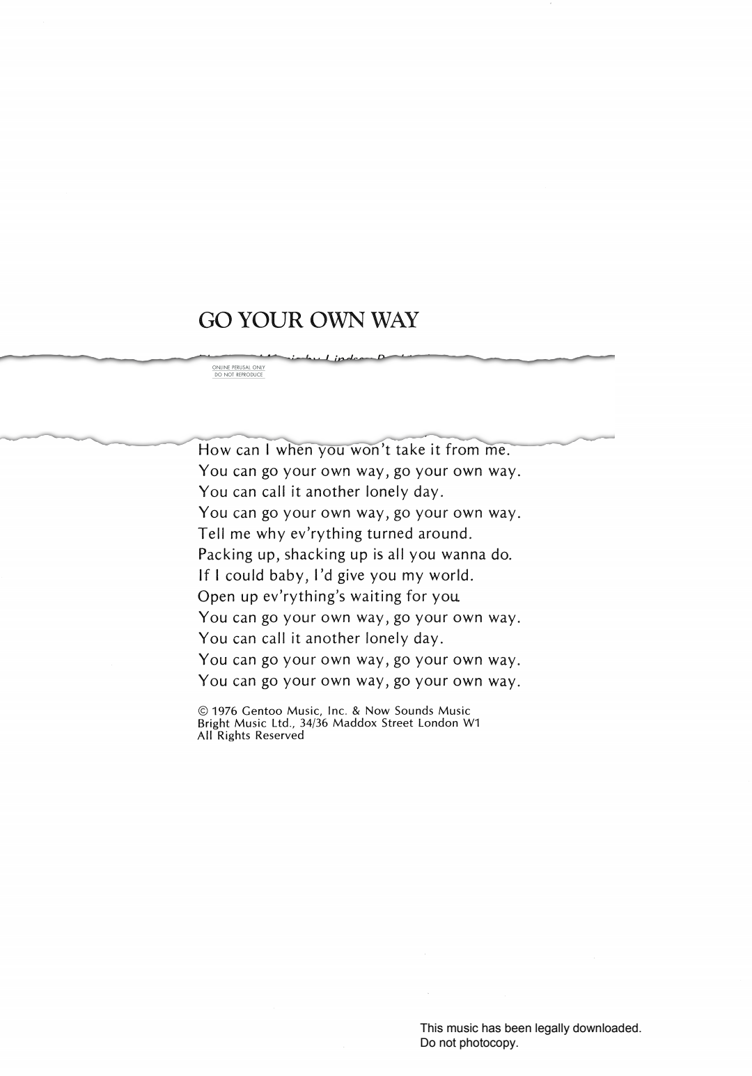 Product picture to: Go Your Own Way