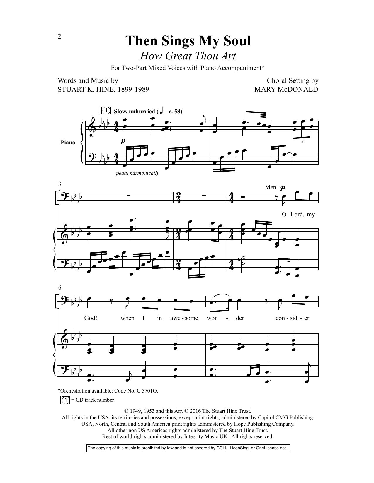 Product picture to: Then Sings My Soul (How Great Thou Art) (arr. Mary McDonald)