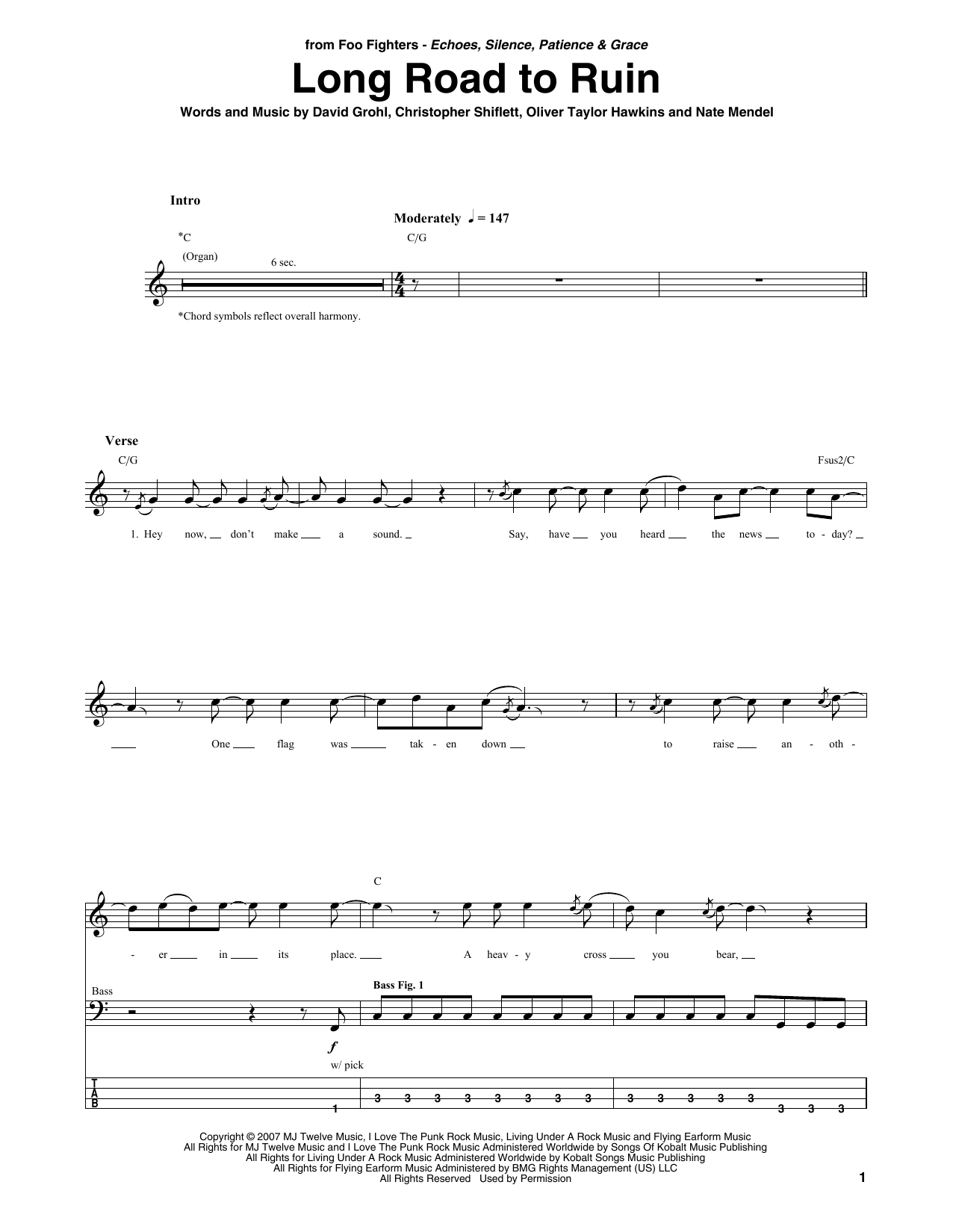 Produktgalerie: Seite 1 von 1 Long Road To Ruin, Foo Fighters, E-Bass