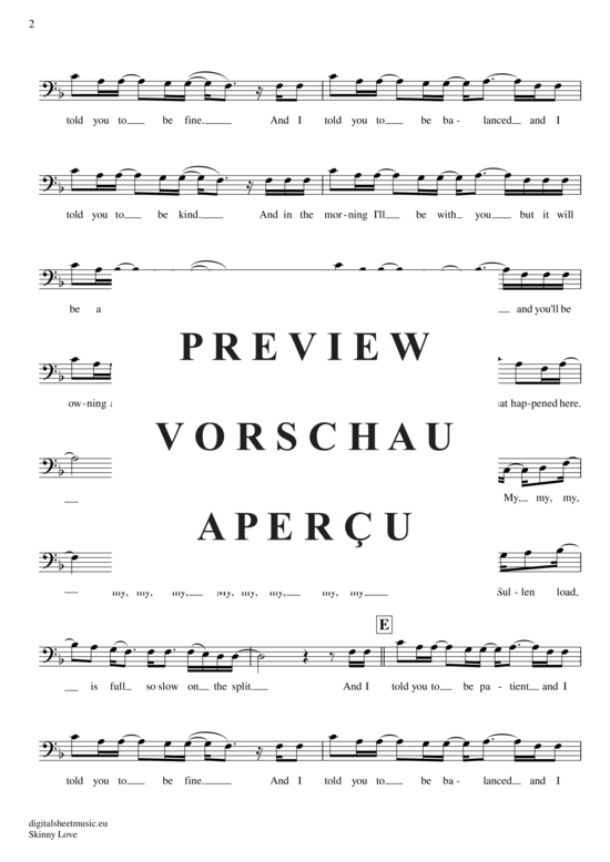 Product gallery: Page 3 of 4 Skinny Love , Birdy, (Posaune / Bariton)