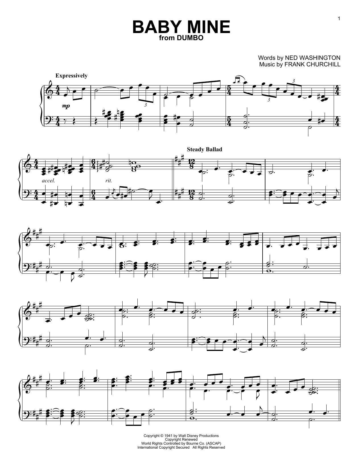 Product gallery: Page 1 of 1 Baby Mine (from Dumbo) (arr. Jerry Cleveland), Frank Churchill & Ned Washington