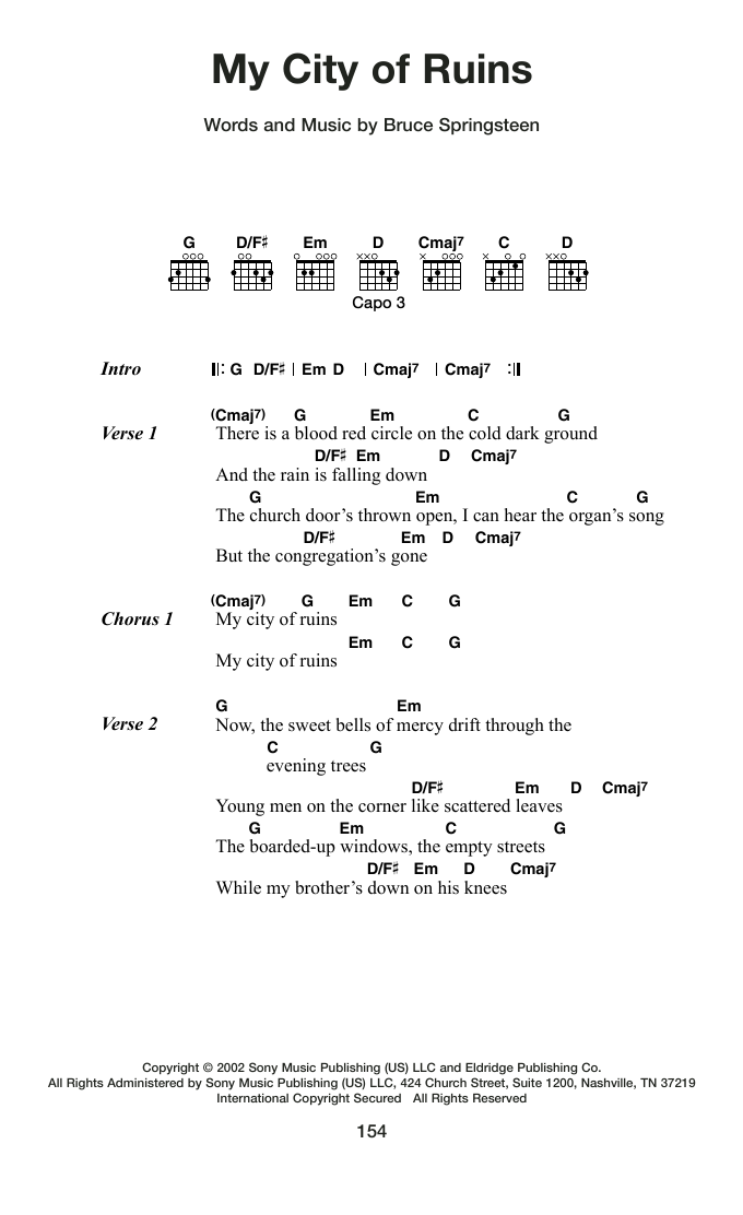 Produktgalerie: Seite 1 von 1 My City Of Ruins, Bruce Springsteen, Gitarre