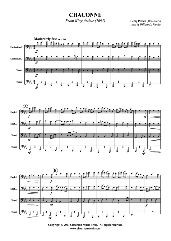 Product picture to: Chaconne Henry Purcell (aus: King Arthur)