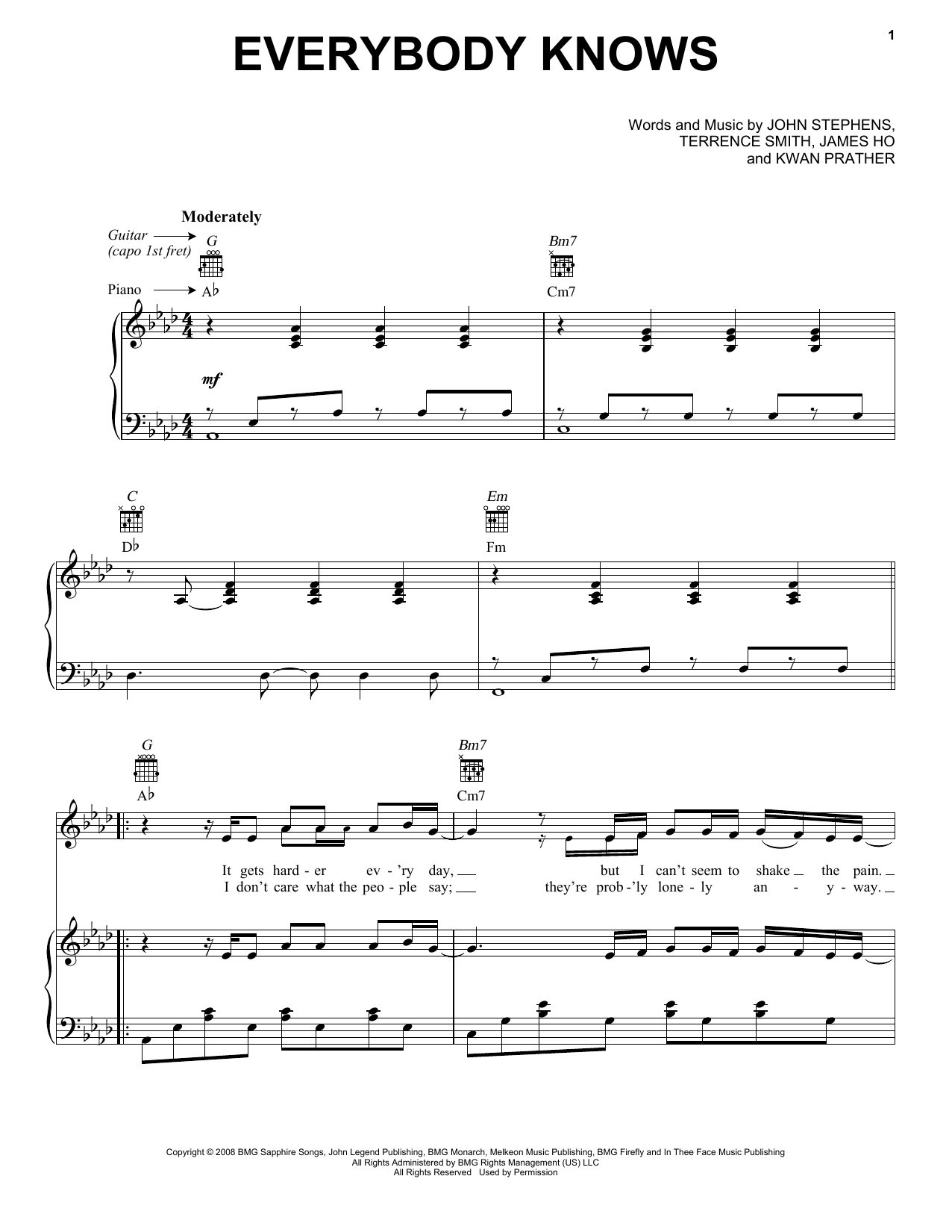 Product gallery: Page 1 of 1 Everybody Knows, John Legend