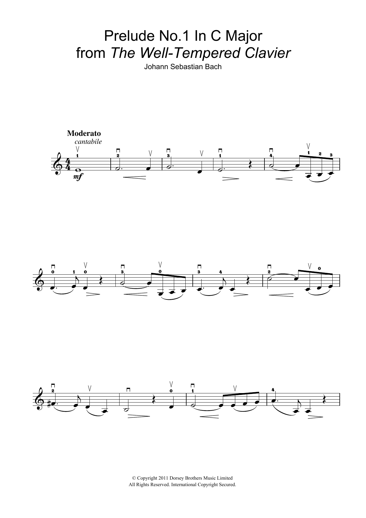 Produktgalerie: Seite 1 von 1 Prelude No.1 in C Major (from The Well-Tempered Clavier, Bk.1), Johann Sebastian Bach, Violine