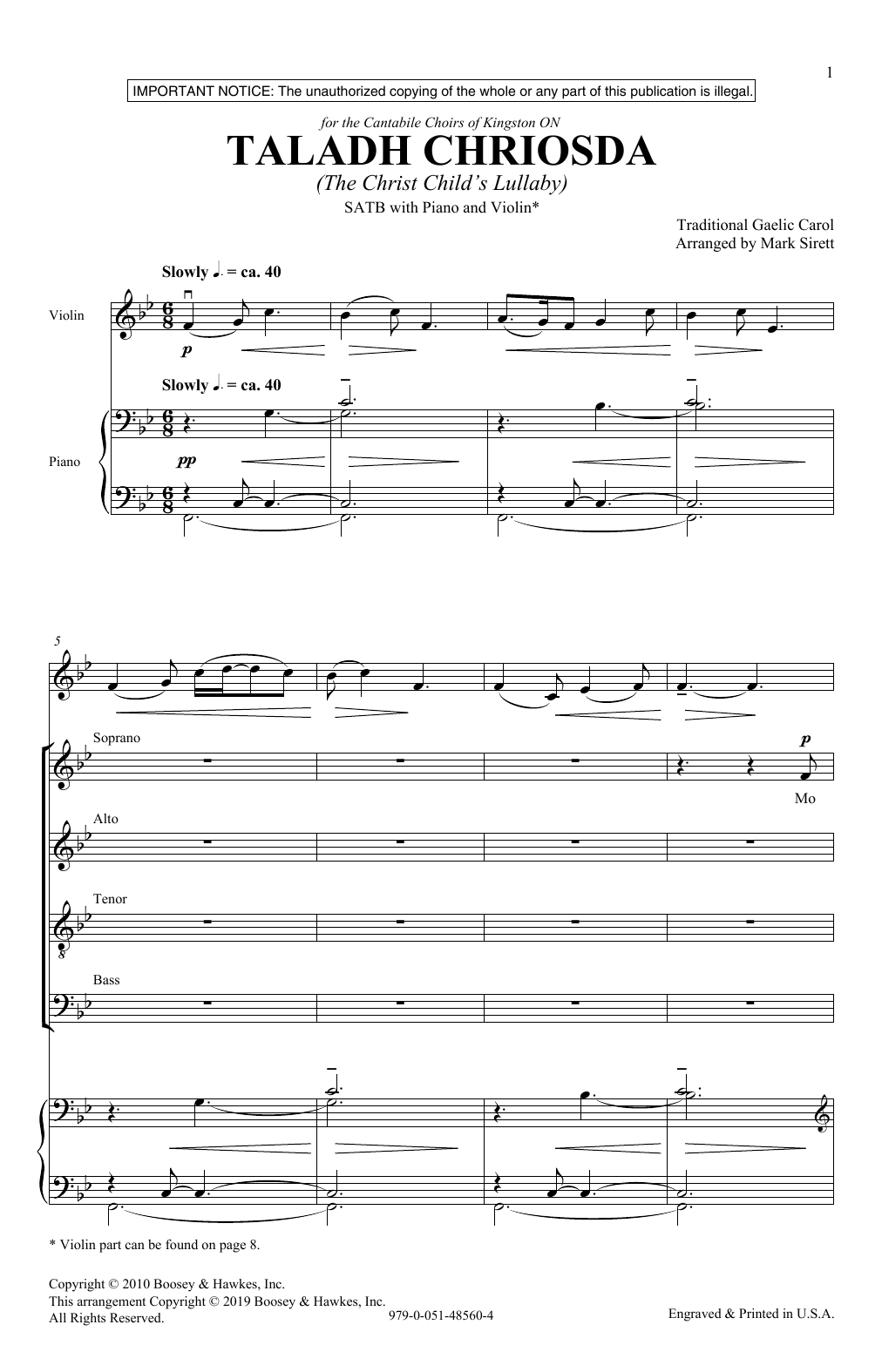 Produktgalerie: Seite 1 von 1 Taladh Chriosda (arr. Mark Sirett), Traditional Gaelic Carol, Chor