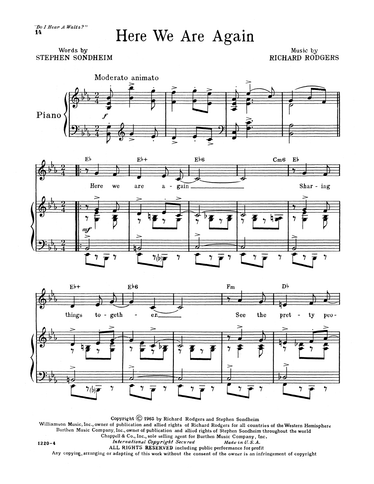 Product picture to: Here We Are Again (from Do I Hear A Waltz?)