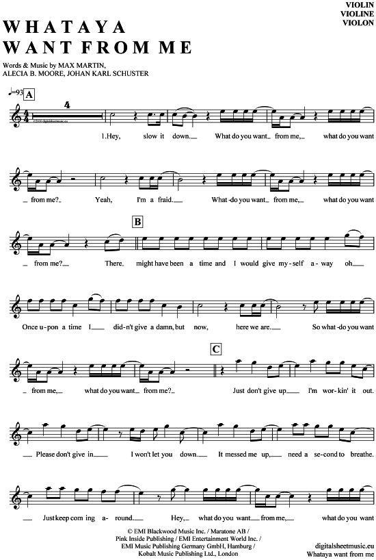 gallery: Whataya want from me , Lambert, Adam, (Violine)