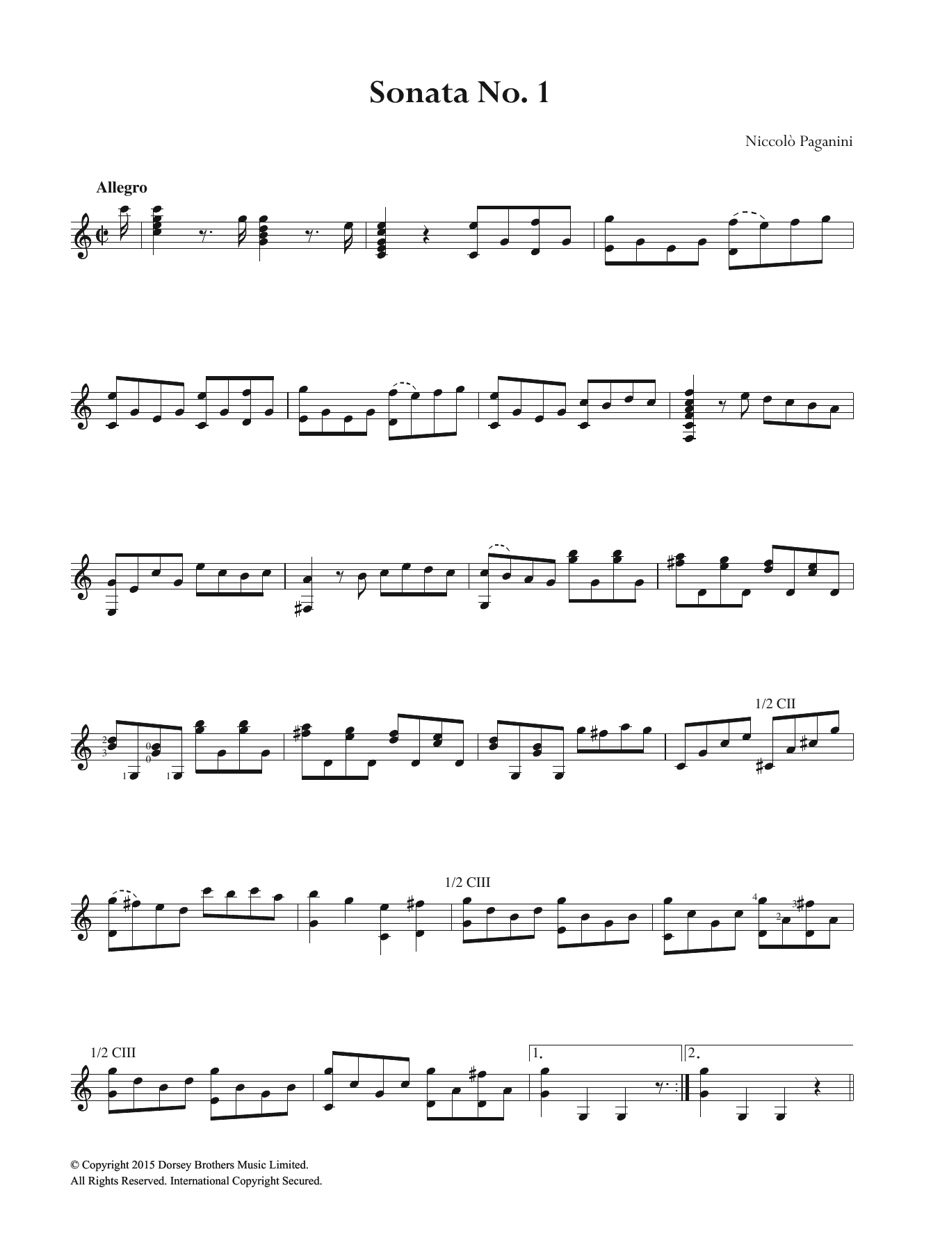 Product gallery: Page 1 of 1 Sonata No. 1, Niccolo Paganini